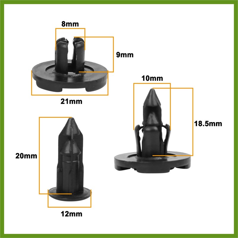 HOPESPANNER 30 Pcs 8mm Hole Retainer Clips- Plastic Drive Rivets