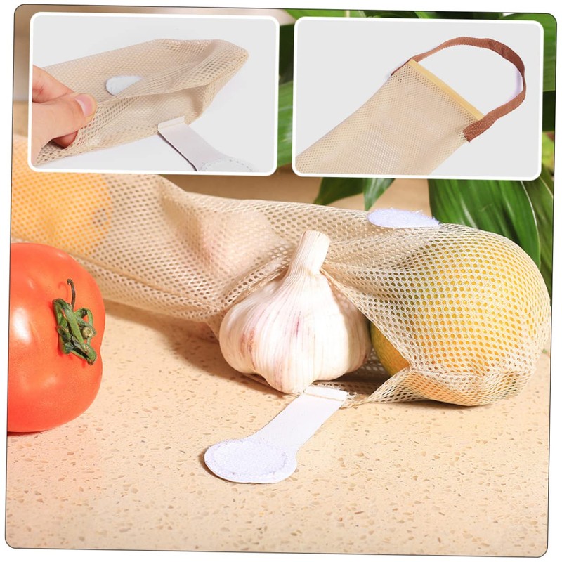 Ciieeo 4sets Reusable Hanging Mesh Produce Bags for Kitchen Onion