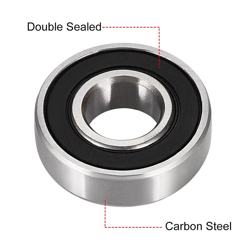 sourcing map 6001-2RS Double Sealed Ball Bearings 12 mm x