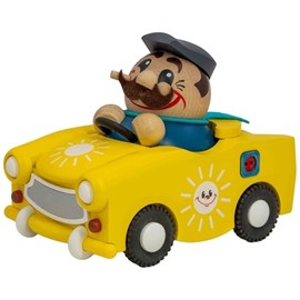 Seiffener Volkskunst Incense Trabi from the Ore Mountains | Incense Smoker | Collectible Figure Year Figure 2024 | Original Ore Mountains Folk Art | 19048/24 | E-Trabi (Trabant)