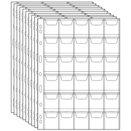 Ettonsun 10 Sheet Coin Collecting Pages 30 Pockets Coin Collection Supplies Coin Holder Pocket Collecting Storage for Collectors