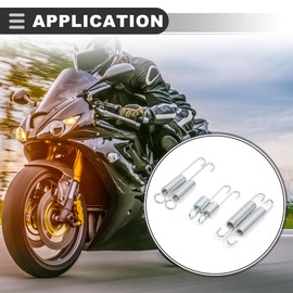 Motoforti Universal Motorcycle Kickstand Spring, Metal, Silver Tone, 6 Pc