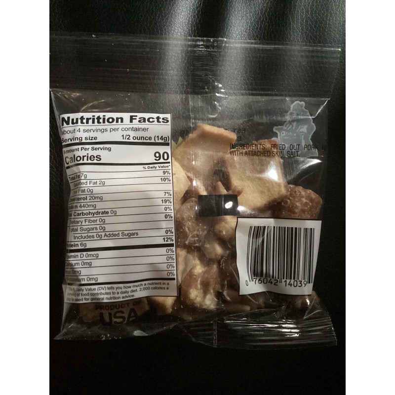 WALLACE’S PORK FATBACK WITH SKIN ATTACHED CHICHARRONES REGULAR FLAVOR (10