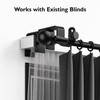Over-Blinds Curtain Rod Brackets for Outside-Mount Blinds, Black 3-Pack