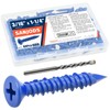 SANJODS 3/16" x 1-1/4" Concrete Screw Anchor, Blue Flat Head