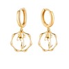 ABDOT Gold Dainty Birth Flower Earrings 14K Gold Plated Floral
