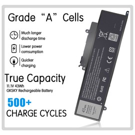 43WH GK5KY Laptop Battery for Dell Inspiron 3000 3147 3148 3153 3152 3157 3158,15 7558 7568,13 7353 7359 7347 7348 7352 P20T P55F P20T001 P55F001 4K8YH 92NCT 04K8YH RHN1C 0WF28 Computer Batteries.