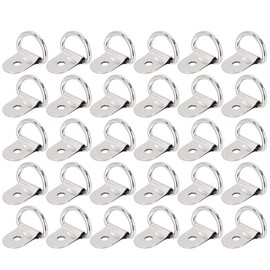 X AUTOHAUX Tie-Down Rings Trailer Anchors D-Ring Fixed Anchor for Car Truck Trailer Cargo RV Boat Iron Stainless Steel Silver Tone 30pcs