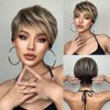 Blonde Highlighted Pixie Wig Chic Layered Cut with Ash Blonde
