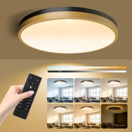 Lightania 13 Inch Flush Mount Ceiling Light with Remote Control & Night Light, 5CCT Dimmable Ceiling Light Fixture, 25W 2500LM 2700K-6500K Adjustable LED Ceiling Lights for Bedroom Kitchen Living Room