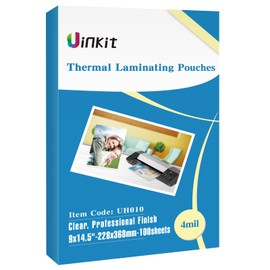 Uinkit Legal Size Thermal Laminating Pouches, 9x14.5-Inches 4Mil 100Pack, Clear Glossy Lamination Sheets Laminator Pockets