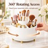 360° Rotating Makeup Organizer for Vanity – Multi-Compartment Cosmetic Storage