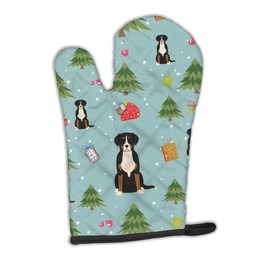 Caroline's Treasures BB4697OVMT Christmas Greater Swiss Mountain Dog Oven Mitt Heat Resistant Thick Oven Mitt for Hot Pans and Oven, Kitchen Mitt Protect Hands, Cooking Baking Glove