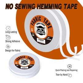 Breliter Double-Sided Fabric Tape (2 Rolls) - 65FT Length, No Sewing or Ironing Required, Perfect for Quick Clothing Repairs, Fabric Bonding, and DIY Crafts (1/4inch+1/2inch)