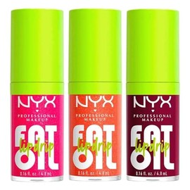 NYX Professional Makeup Kit 3 pack Fat Oil Lip Drip Gloss Tonos That's Chic + Supermodel + Follow Back, 4.8ml c/u - Brillo labial efecto jugoso hasta 