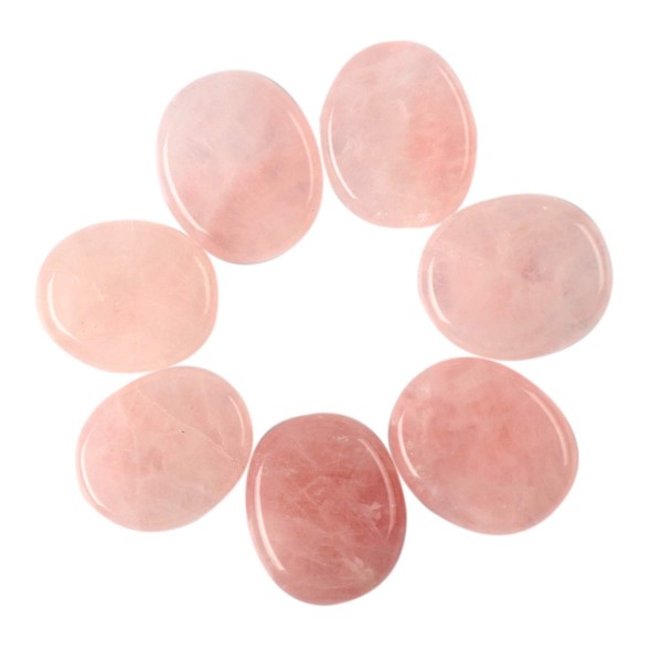 YWG Stone Natural Rose Quartz 7pieces/lot Palm Stone Crystal Reiki Healing Chakra
