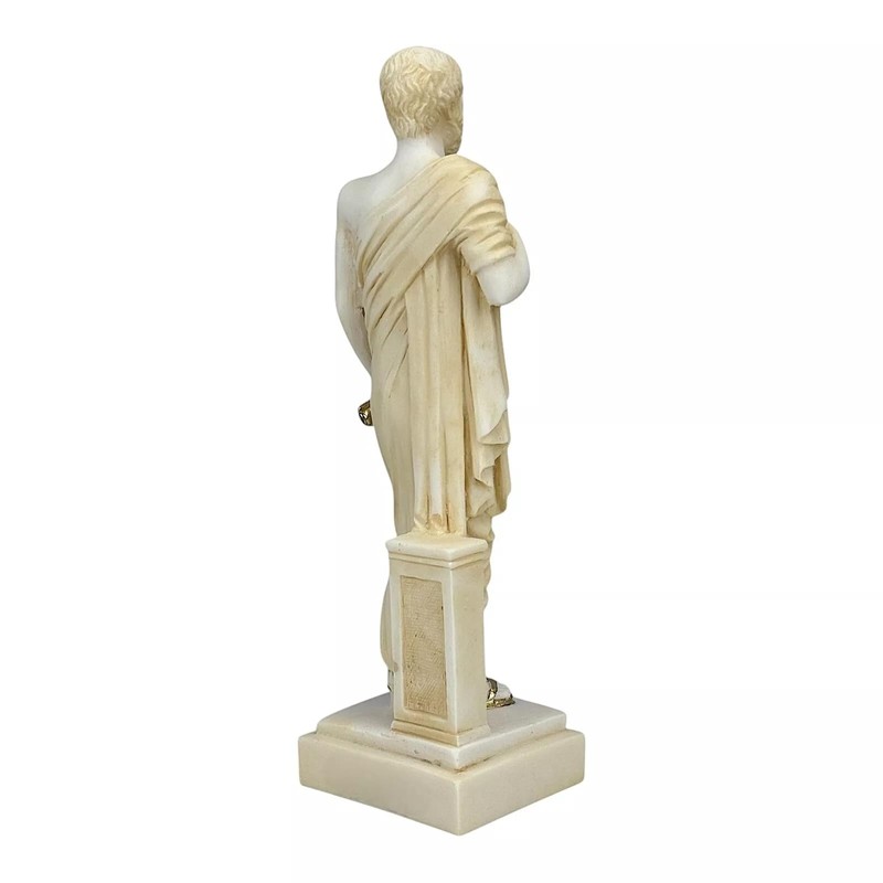 Aristotle Sculpture Cast Marble Greek Philosopher Scientist Patina