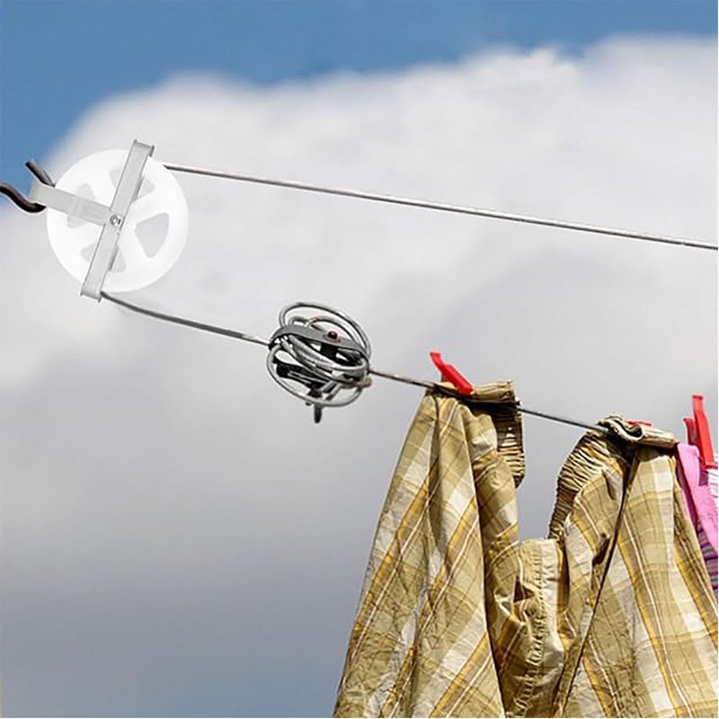 Clothes Hanging Strap Pulley, Clothesline Pulley Weather Resistant 5 Inch