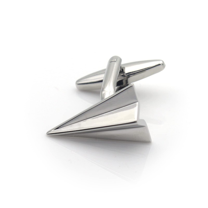 Paper Plane Style Silver Cufflinks