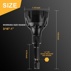 Luckyway 3/16"-1" Deburring External Chamfer Tool, Tungsten Carbide Blade, Deburring Drill Bit, Remove Burr Tools, Repairing Damaged Metal Steel Screws, Bolts and Fasteners