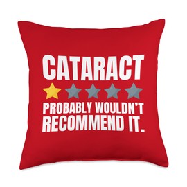 Funny Cataract Eye Surgery Recovery Throw Pillow