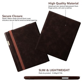 E NET-CASE Case for Remarkable 2 Paper Tablet, Skin Touch Feeling Book Folio Cover with Built-in Pen Holder for Remarkable 2 Tablet 10.3" 2020 Released (Brown)