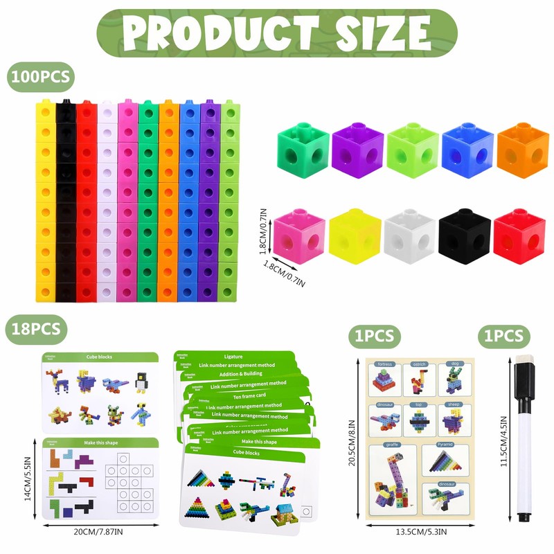 Hpbaggy Plug-in Cube, 119 Pieces of Computing Cubes, Learning Educational