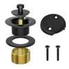 Matte Black Bathtub Drain Replacement Kit with Two-Hole Faceplate Drain
