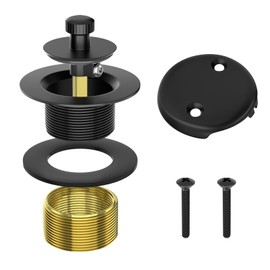 Matte Black Bathtub Drain Replacement Kit with Two-Hole Faceplate Drain Overflow Kit,Universal Watco/Moen Bathtub Conversion Kit,Tub Lift Rotate Trim Kit,Alternative Oil Rubbed Bronze Tub Drain