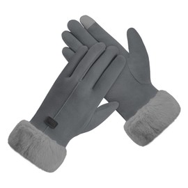 Cozlly Women Winter Gloves, Thick Fleece Lined Gloves Small Size, Soft Warm Windproof Gloves, Thermal Gloves Ladies for Daily Driving Running Cycling, Winter Gifts for Women, Daughter (Grey)
