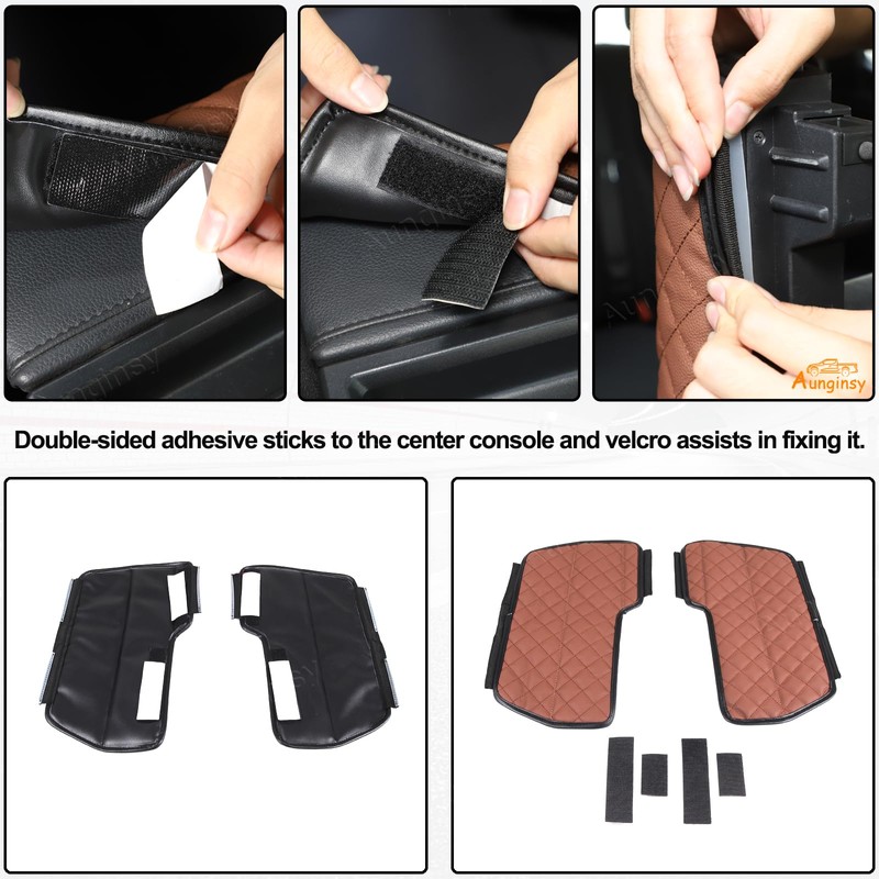 Car Leather Center Console Protector Cover Compatible with Toyota Tundra/Sequoia