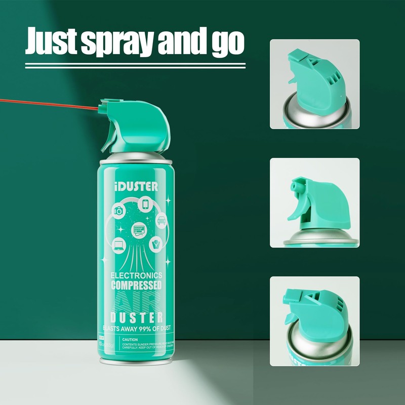 iDuster Disposable Compressed Air Duster, Computer Cleaner, Keyboard Cleaner, 1