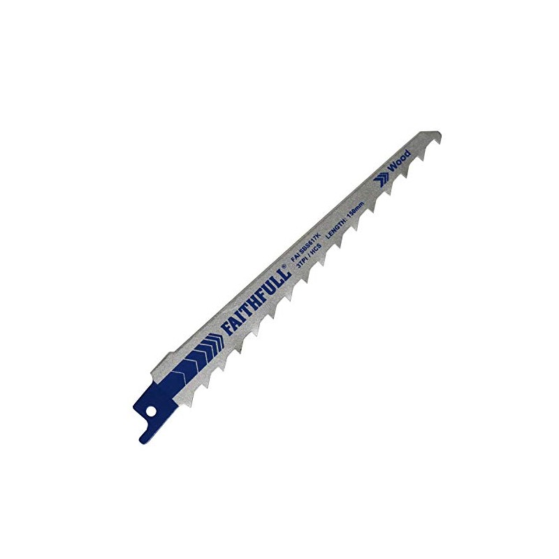 Faithfull SBS617K Sabre Saw Blades - Wood (Pack of 5)