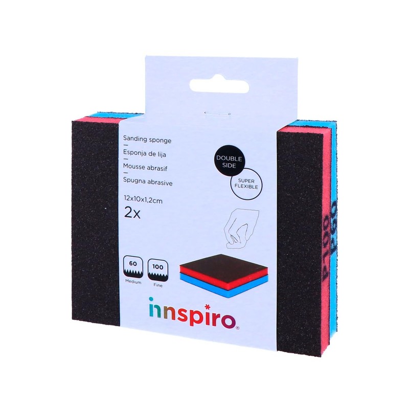 INNSPIRO Set of 2 Super Flexible Sanding Sponges, Fine Grit,