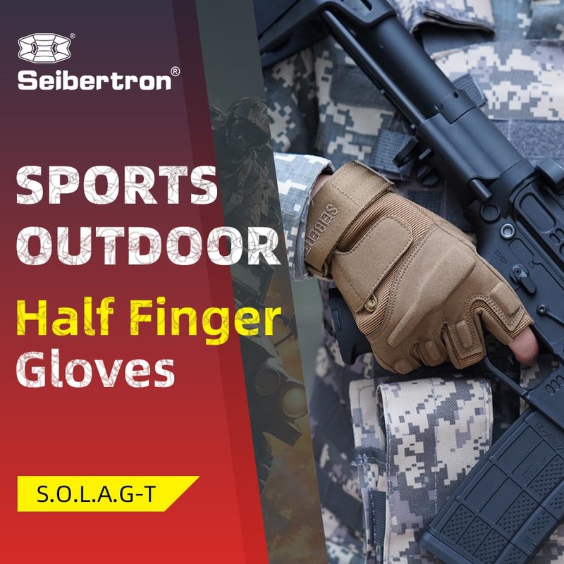 Seibertron Men's S.O.L.A.G-T Special Ops Three Fingerless Light Airsoft Hunting