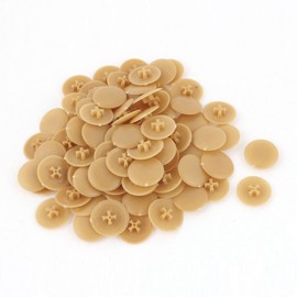 uxcell 17mm Dia 4mm Thickness Plastic Round Shape Phillips Screw Cap Cover Tan 100pcs