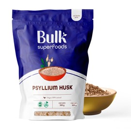 BULK SUPERFOODS - Psyllium Husk 300g - Extracto en Polvo 100% Natural, Libre de Gluten - Apto Para Dieta Keto - Fibra Dietética Natural