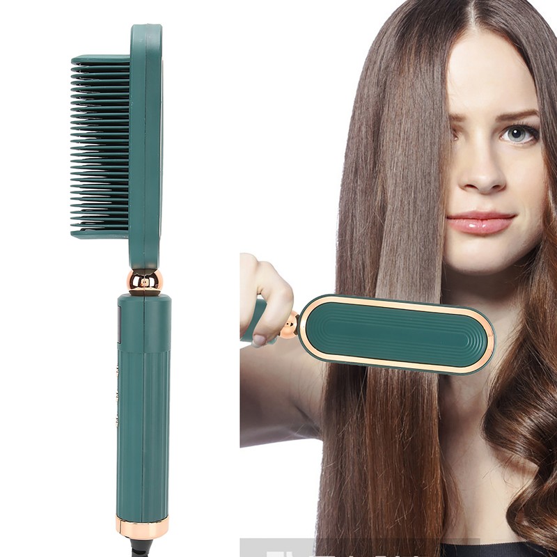 Professional Electric Hair Comb Brush Ionic Hair Straightener Hairstyling Tool