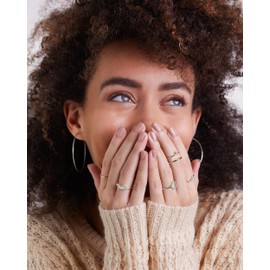 Milla 925 Sterling Silver Stackable CZ Cluster Ring for Women | AAAAA Cubic Zirconia, Hypoallergenic, Tarnish Resistant, Comfort Fit (Sterling Silver, Size 8)