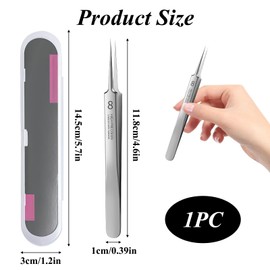 Stainless steel tweezers for blackheads and acne, pointed tweezers for blackheads, precise pimple remover tool, ultra-fine tweezers for blackheads, pimples, comedones, blemishes