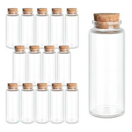JIUYUE 15 pcs 40 ml Jars with Cork Lids,Storage Bottles for Liquids,Small Craft Jars(1.18 oz oz-1.18x3.15 inch)
