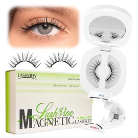 LASHVIEW Soft Magnetic Eyelashes with Applicator Reusable Magnetic Lashes Kit Natural Comic Look No Glue Needed Comfort Firendly to sensitive skin - Specification: Prism