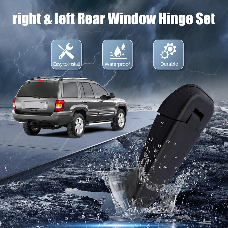 Rear Window Hinge Set Liftgate Glass Hinge Replacement for Jeep