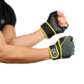 Fitness Mad Unisex's Core & Weight Training M Fitness Gloves, Green/Black, Medium
