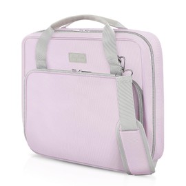 SKYDUE Zipper Binder 3 Inch D-Ring School Binder, Oxford Fabric School Organizer Holds 700+ Sheets, Fits 13.3" Laptop, Water-Resistant, Handle & Shoulder Strap, 14"x13" – School Supplies, Purple