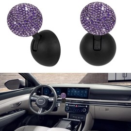 Bling Car Push Start Button Cover Diamond Joystick Car Starter Button Cover Cute Car Accessories for Women Interior Car Push to Start Accessories (Purple)