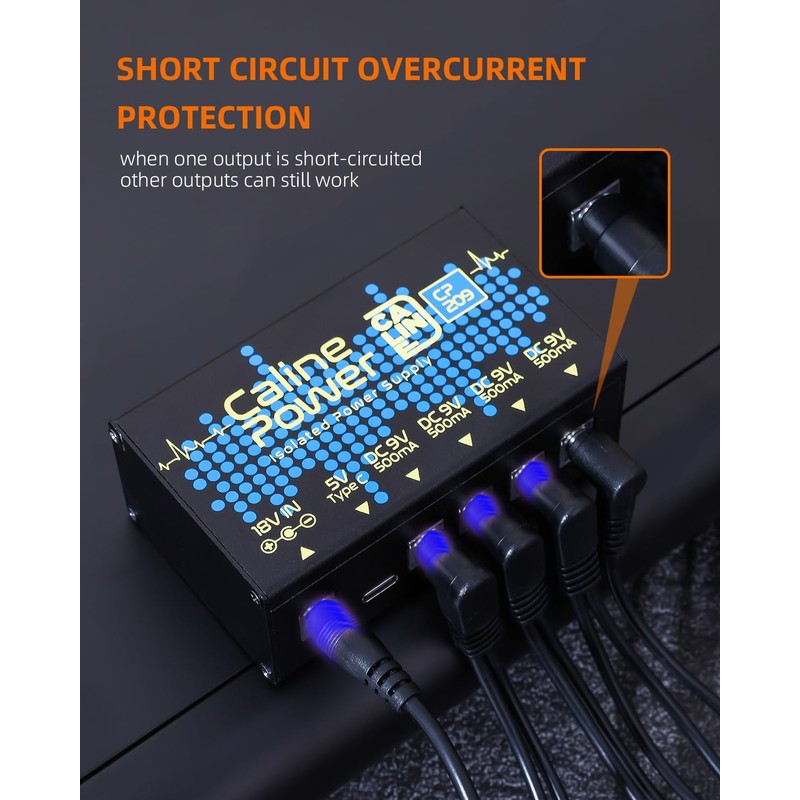 Caline Guitar Pedal Power Supply,9V 500ma Pedal Board Power Supply,