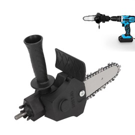 Oumefar Chainsaw Drill Attachment, Electric Drill to Saw Adapter Conversion Head Portable Chainsaw Attachment Set for Wood Cutting, Steel Pipe Plastic Cutting
