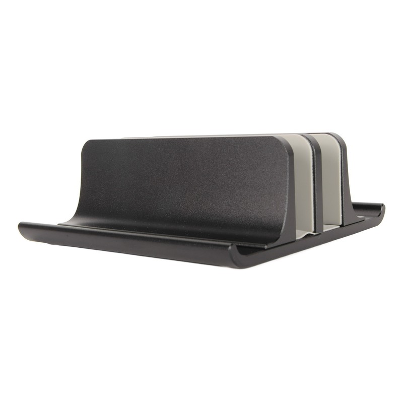 Vertical Laptop Stand 2 Slots Anodized Aluminium Alloy Adjustable Space