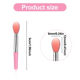 Guduling 20 pcs Silicone Lip Applicator,Lip Balm Applicator with Transparent Handles,Reusable Silicone Lips Brush,Beauty Tool Kits for Lipstick Gloss Balm Eyeshadow Lips Scrub Applicators